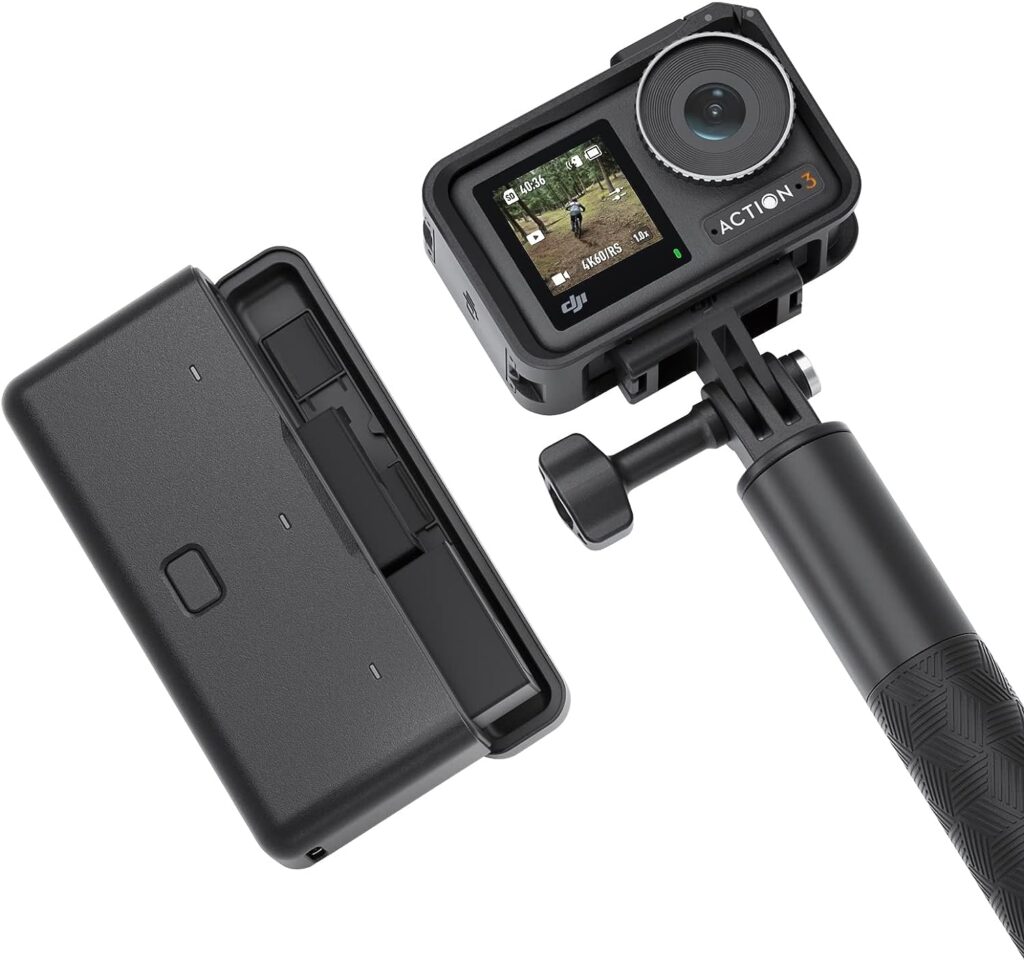 DJI Osmo Action 3 Adventure Combo, Waterproof Action Camera with 4K HDR, 10-Bit Color Depth, HorizonSteady, Cold Resistant  Long-Lasting, Extension Rod, Vlogging Camera for YouTube