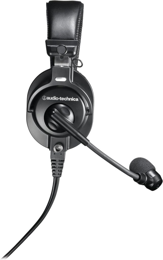 Audio-Technica BPHS1 Broadcast Stereo Headset with Dynamic Cardioid Boom Mic Black, Adjustable