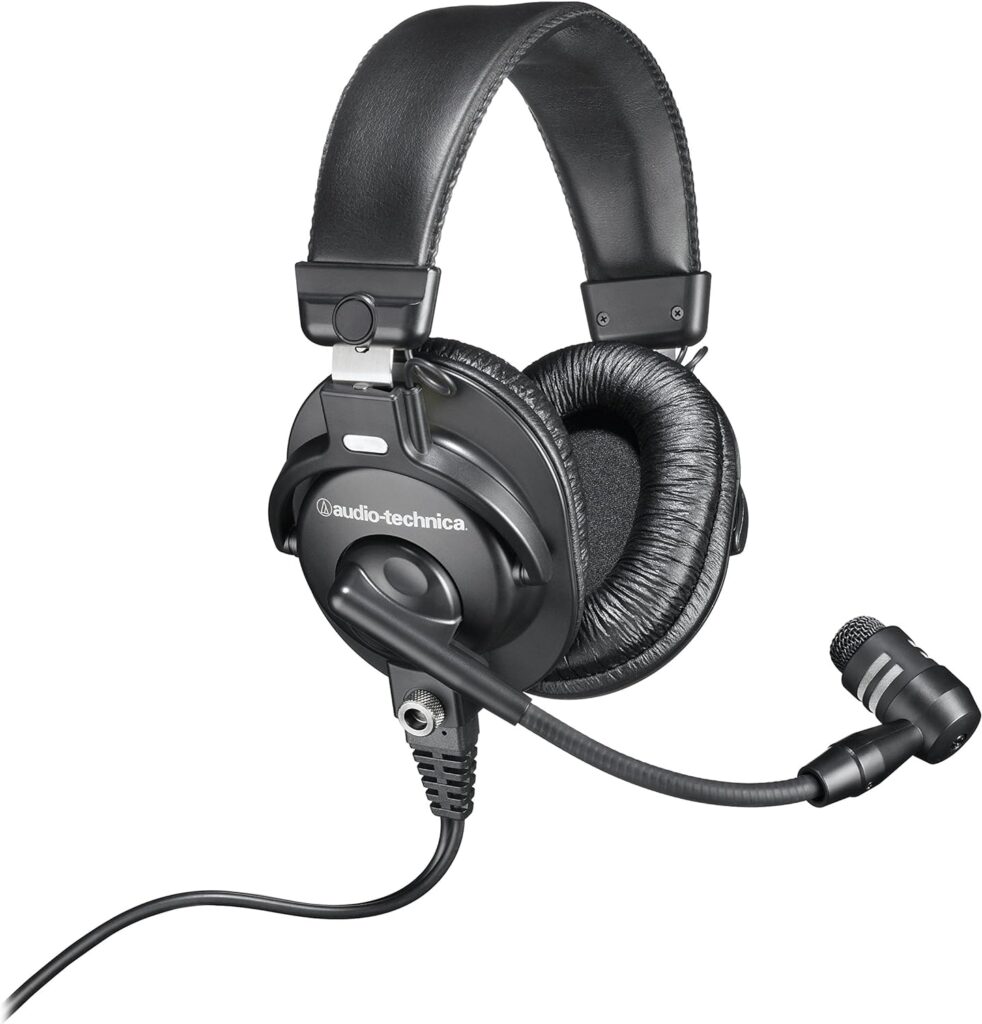 Audio-Technica BPHS1 Broadcast Stereo Headset with Dynamic Cardioid Boom Mic Black, Adjustable