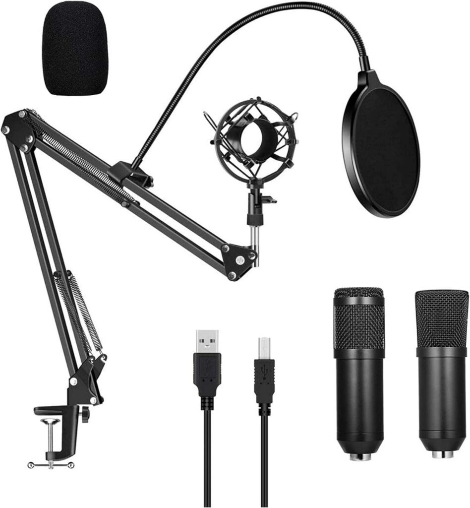 GagalU Microphone StandUSB 192kHZ/24bit Podcast Recording Microphone Kit Professional Condenser Studio Broadcasting MIC with Stand PlugProfessional Boom Microphone Stand