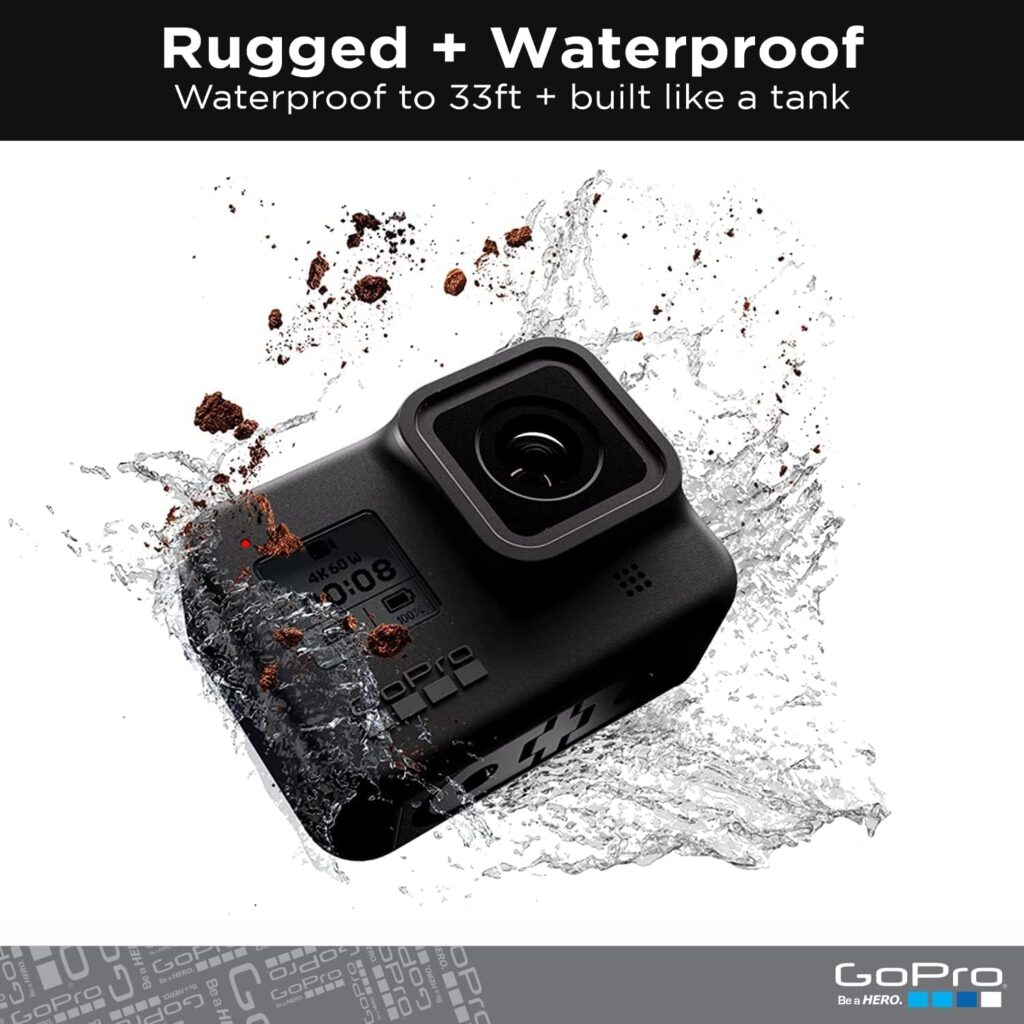 GoPro HERO8 Black + Lanyard - E-Commerce Packaging - Waterproof Digital Action Camera with Touch Screen 4K HD Video 12MP Photos Live Streaming Stabilization