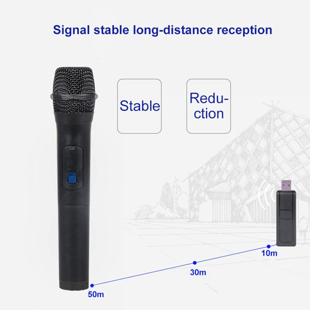 Microphone Stable Transmission Remote Transmission Broadcasting Recording Wireless Microphone for Karaoke Black