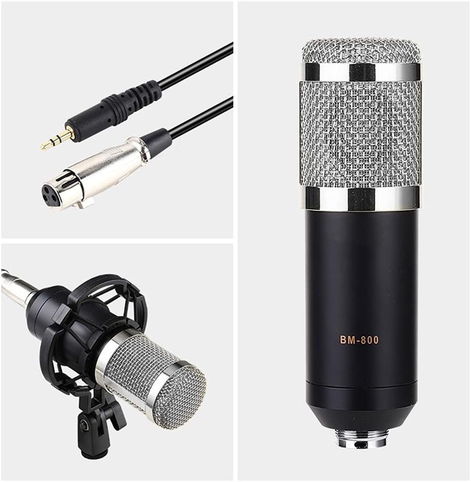 MIGUOO BM800 Professional Condenser Microphone Podcast Live Broadcast Equipment USB MIC Microfone Set Studio Mic with Arm Stand Music Recording Equipment for Studio Live Recording and Broadcasting