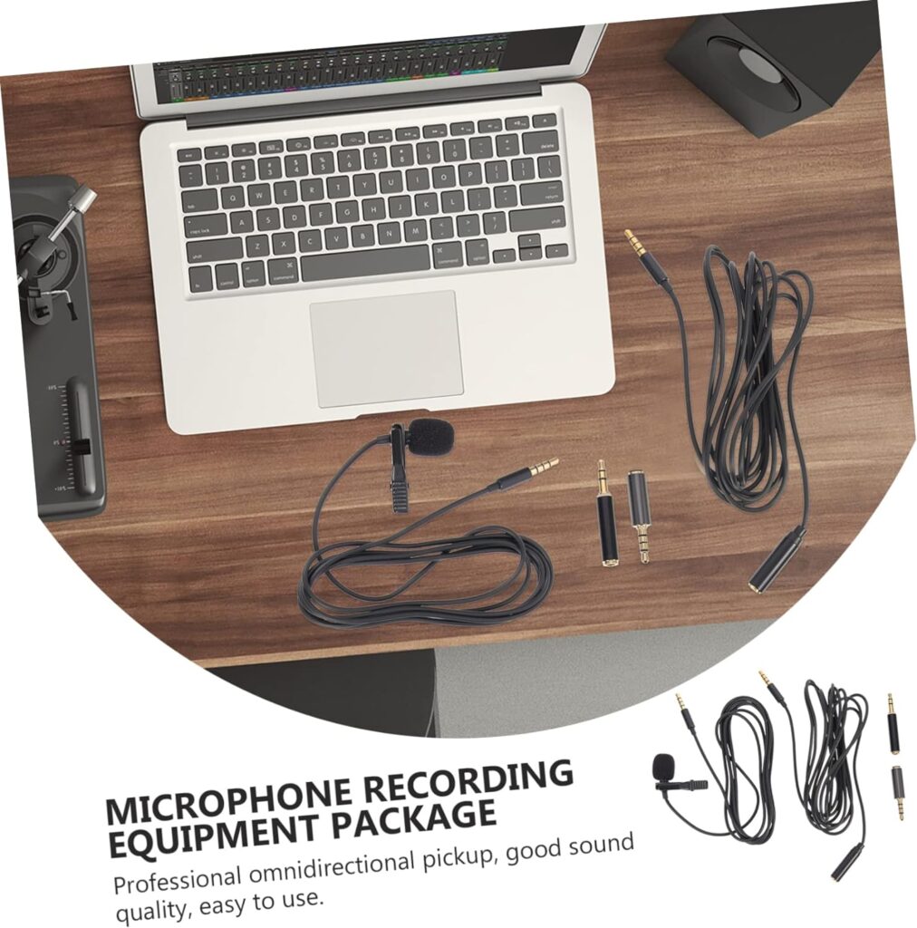 SUPVOX 10 Sets Microphone Mic Adapter Computer Mic Recording Supplies Mic Connector Dual Camera Phone Mic Tiny Lavalier Mic Broadcasting Mic Kit Mic Supply Cell Phone Metal Telephone