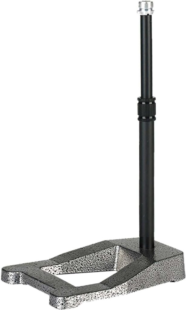 Vaveren Microphone Mic Stand Adjustable Height Convenient Assemble Non Slip Durable Space Saving Desktop Mount for Radio Broadcasting, Stlyle B