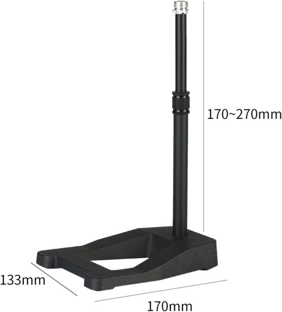 Vaveren Microphone Mic Stand Adjustable Height Convenient Assemble Non Slip Durable Space Saving Desktop Mount for Radio Broadcasting, Stlyle B