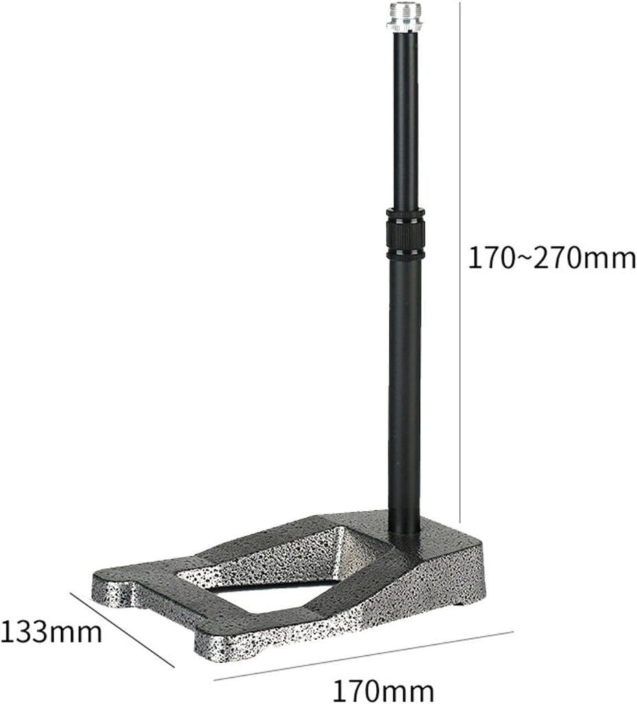 Vaveren Microphone Mic Stand Adjustable Height Convenient Assemble Non Slip Durable Space Saving Desktop Mount for Radio Broadcasting, Stlyle B