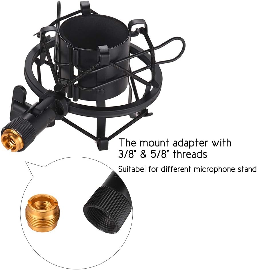 JINGFENG Metal Univerdal Condenser Microphone Mic Shock Mount Holder Bracket Anti-Vibration for On-line Broadcasting Studio Music Recording