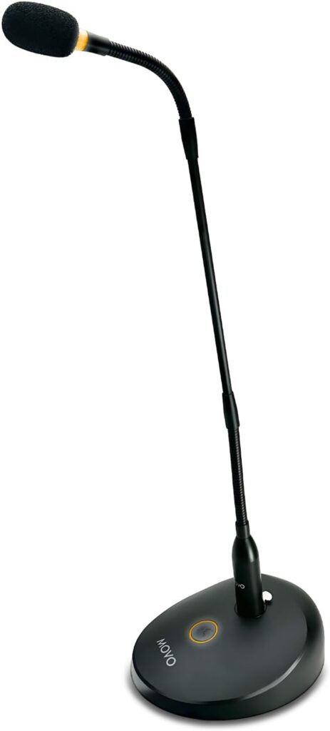 Movo GM-9 Professional 18-inch Gooseneck XLR Podium Microphone for Lectures, Conferences, Streaming, and Video Meetings