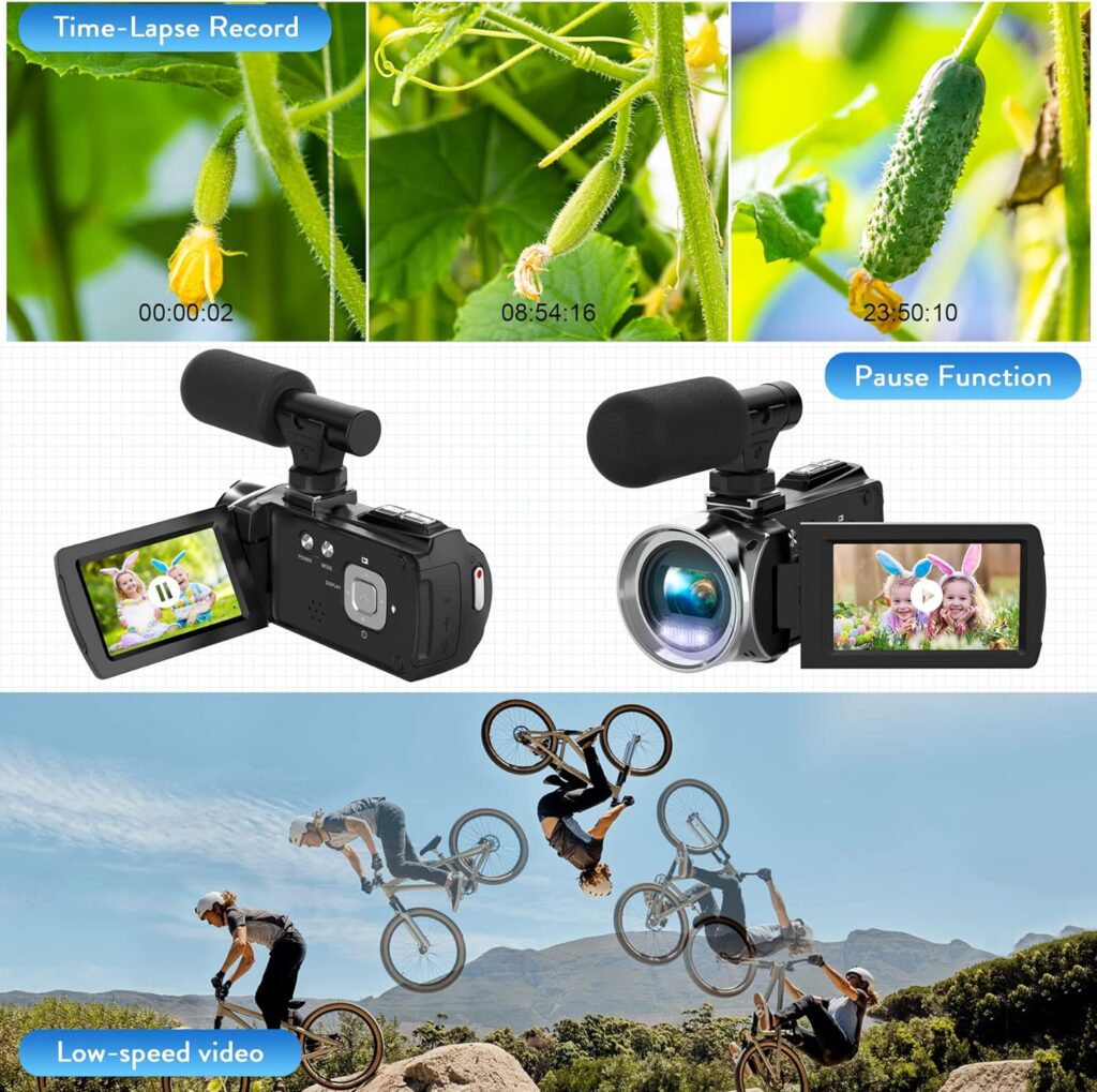 Rawiemy Video Camera Camcorder Full HD 4K 36MP Video Recorder Camera Vlogging Camera for YouTube Kids Camcorder with 3.0 LCD Screen and 32G SD Card