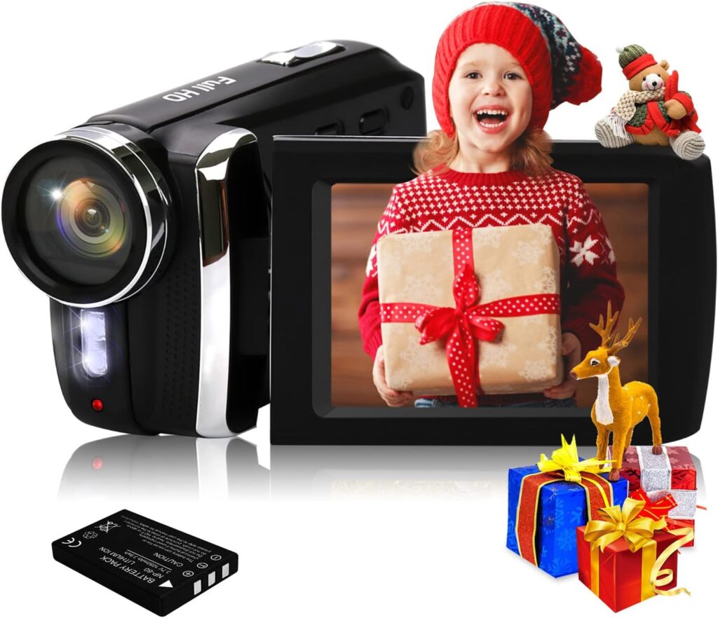 Vmotal Video Camera for Kids Camcorder 1080P 24 MP Digital Camera Recorder 2.8 Inch 270 Degree Rotation Screen Vlogging Camera YouTube TikTok Camcorder for Kids Teens Student Beginners Sensiors