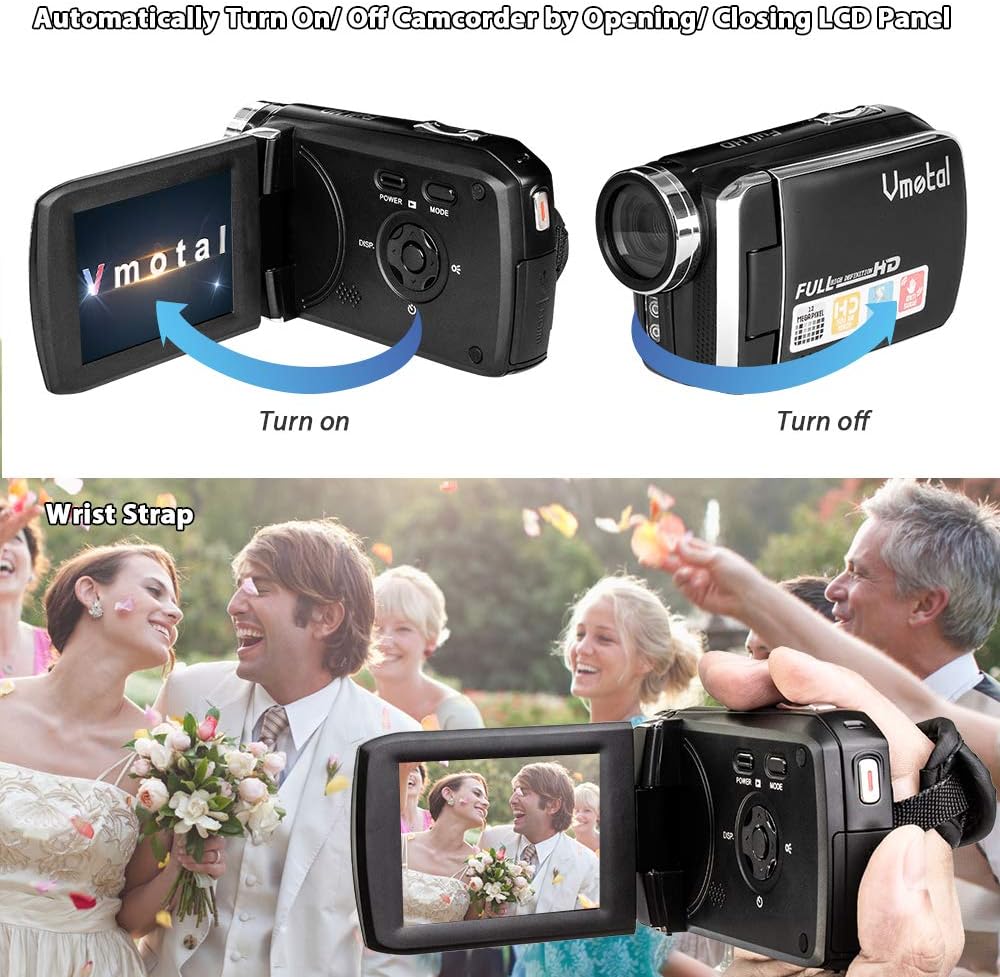 Vmotal Video Camera for Kids Camcorder 1080P 24 MP Digital Camera Recorder 2.8 Inch 270 Degree Rotation Screen Vlogging Camera YouTube TikTok Camcorder for Kids Teens Student Beginners Sensiors