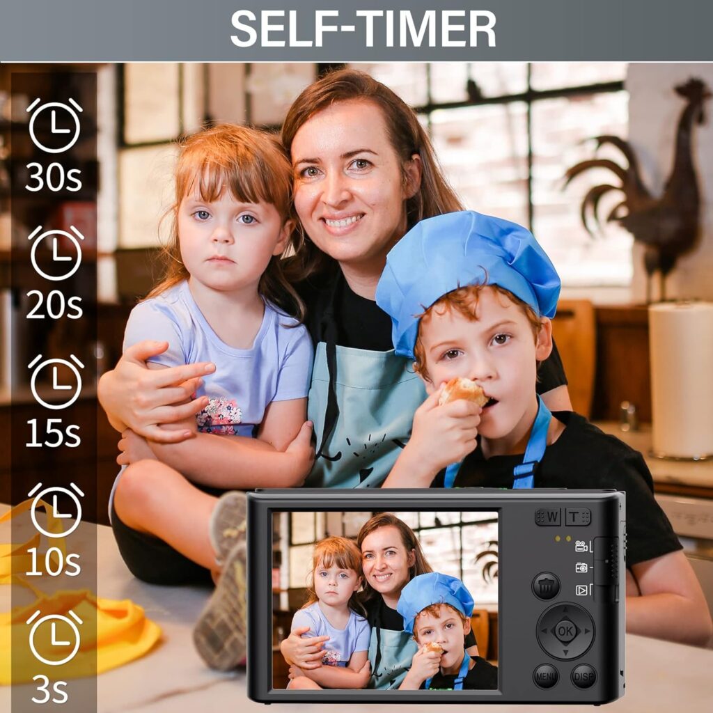 Digital Camera for Photography FHD 1080P 44MP Vlogging Camera for YouTube, Point and Shoot Cameras with 2.4 Inch Screen, 32GB Card Portable Small Camera for Teens Kids Seniors